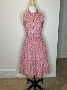 J. Crew Liberty London Chamomile Red Shirt Dress Size 2